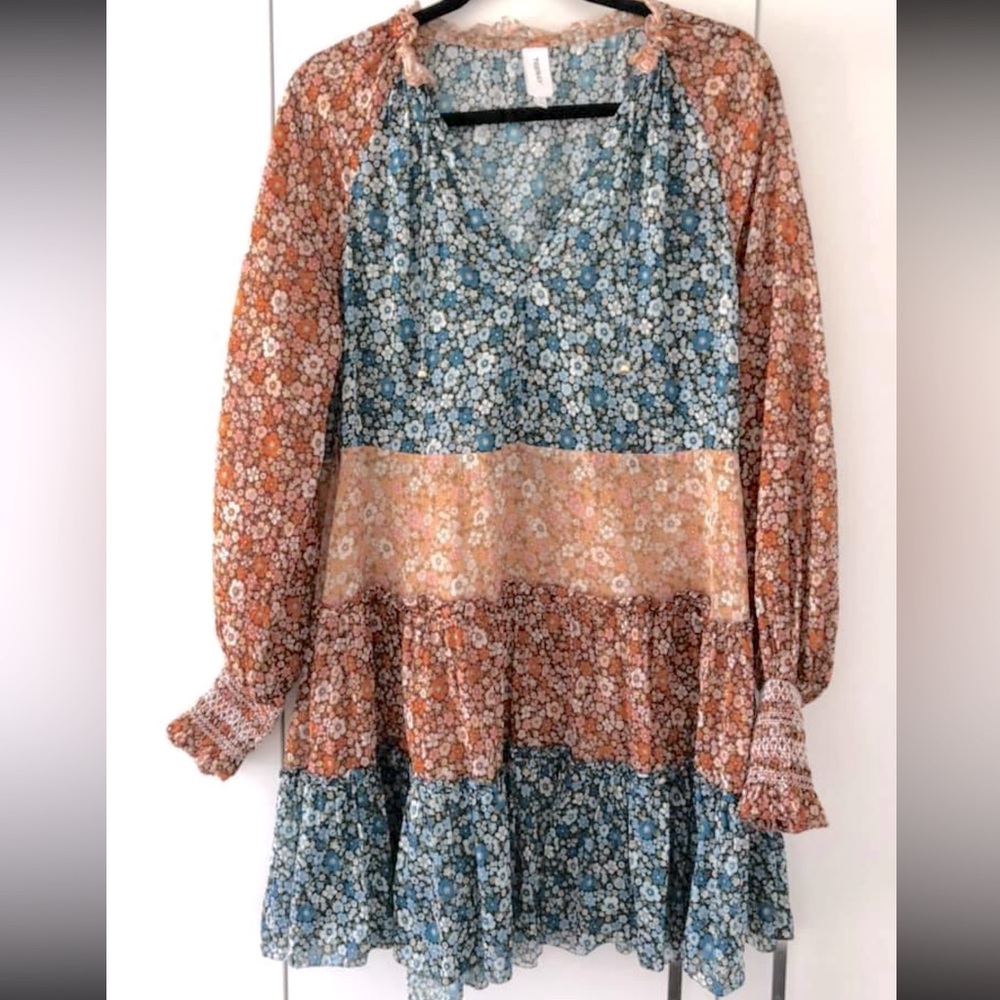 TIGERLILY Takumi Floral Long Sleeve Tiered Mini Dress RRP$319 - Picture 15 of 16
